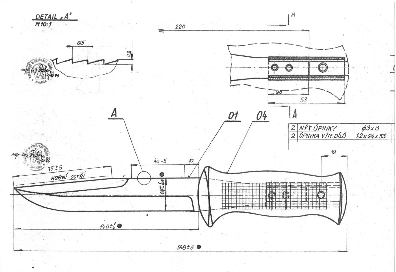 UTON vz.75 – originál výkres