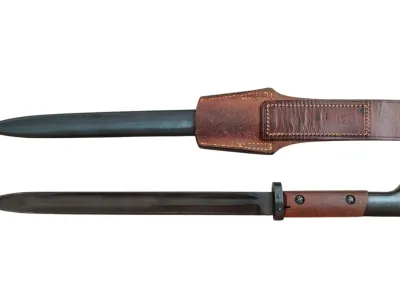Bayonet vz.24 DOT 43 – rear view, sheath with leather hanger
