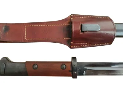 Bayonet vz.24 DOT 43 – detail of handle, guard and sheath mouth