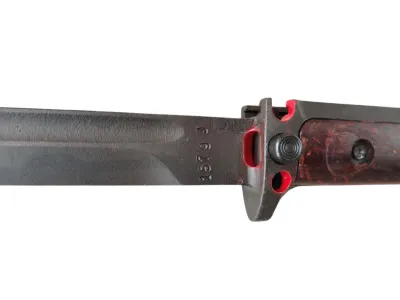 Bayonet vz.58 – cutaway display, detail of guard with oval milled hole (bottom side)