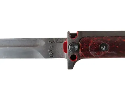Bayonet vz.58 – cutaway display, detail of guard with oval milled hole (top side)