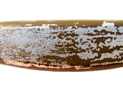 VO-7 – detail of aluminum handle imperfections – pores and grinding marks typical of originals