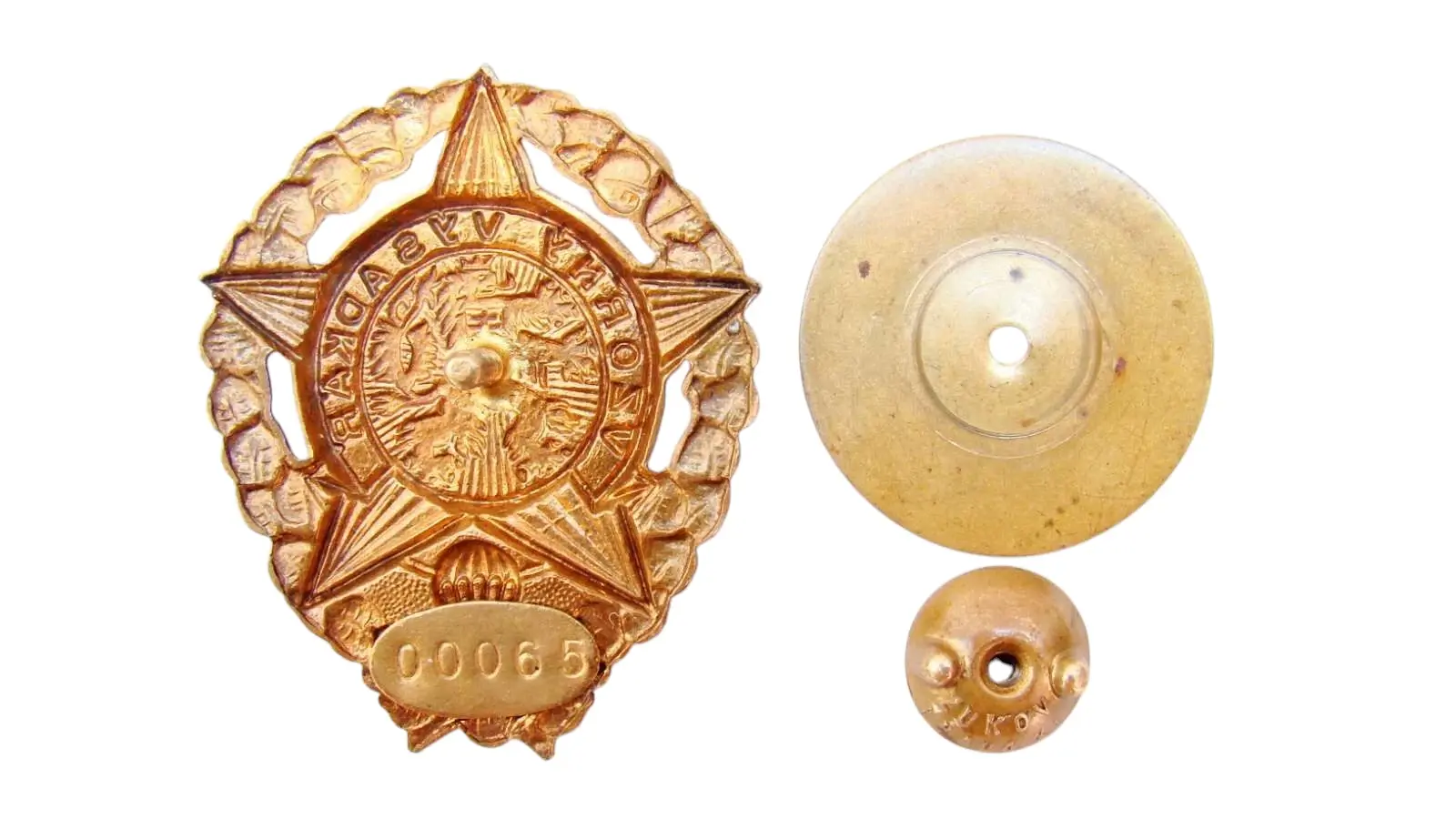 Model Paratrooper – badge no. 00065, reverse with serial number